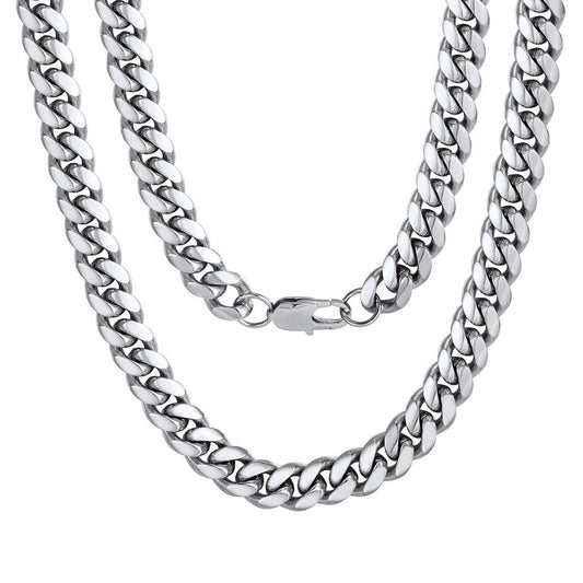 Men'S Stainless Steel Cuban Link Chain Necklace 10MM 18Inch